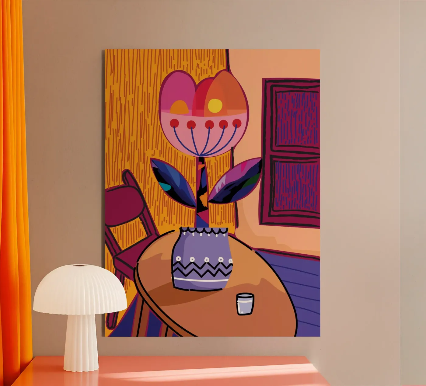 Table Flower forex-plaat van Artsy Bessy