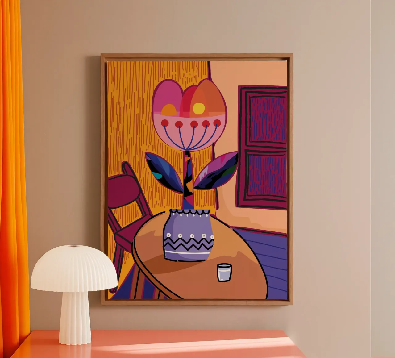 Table Flower tela con Cornice a cassetta da Artsy Bessy