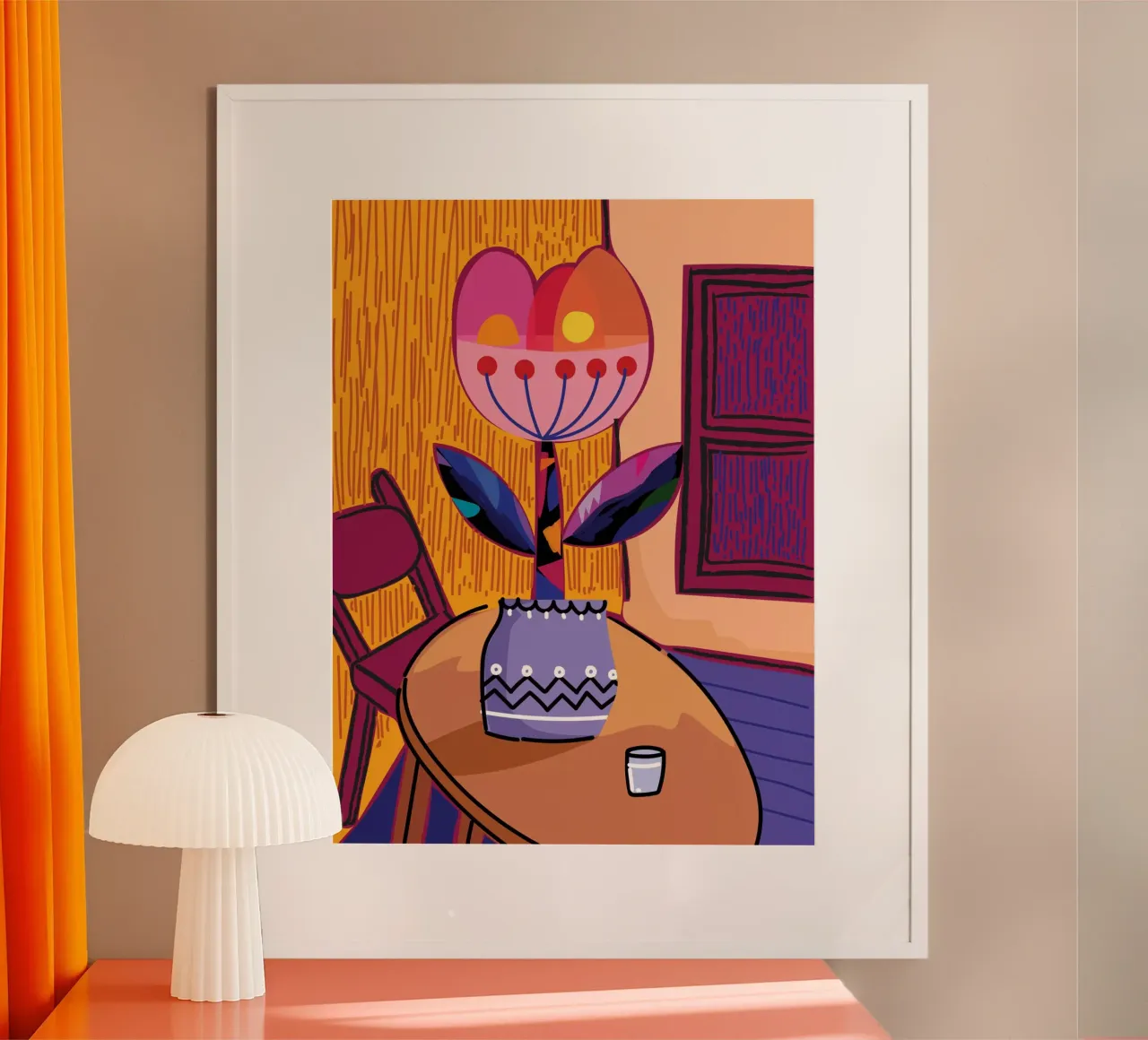 Table Flower poster con telaio in plastica da Artsy Bessy