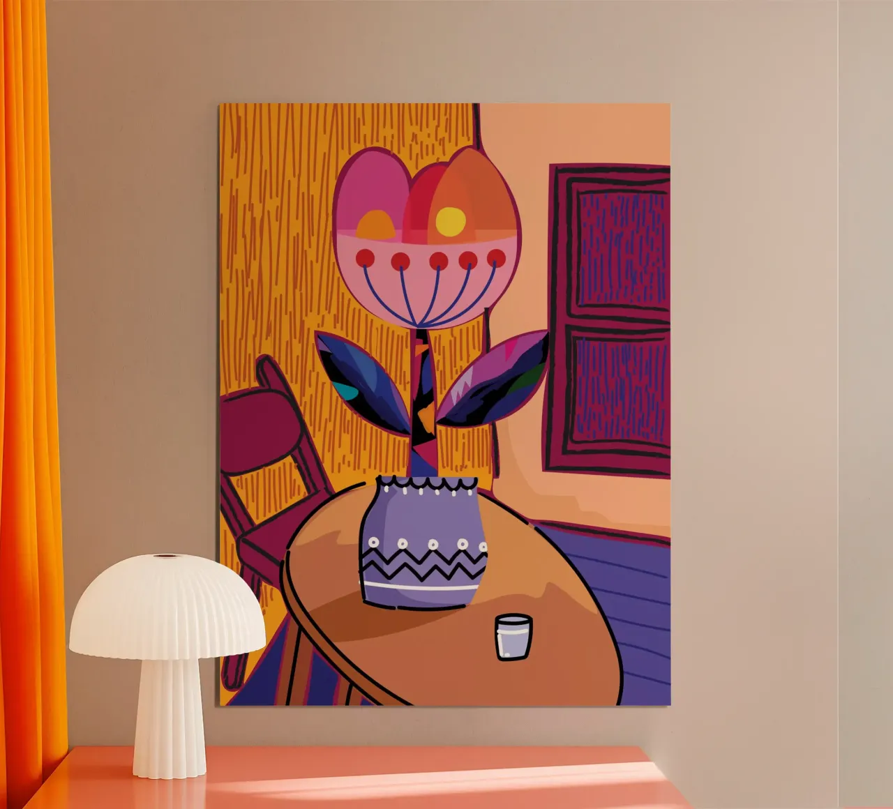 Table Flower poster con telaio in plastica da Artsy Bessy