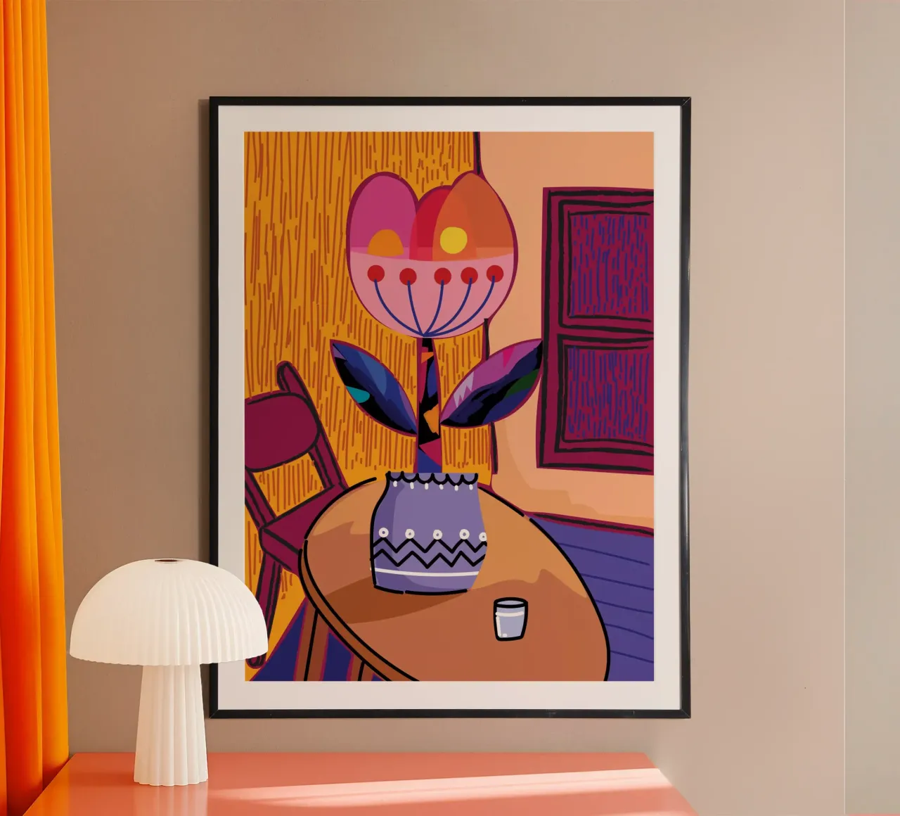 Table Flower poster con telaio in plastica da Artsy Bessy
