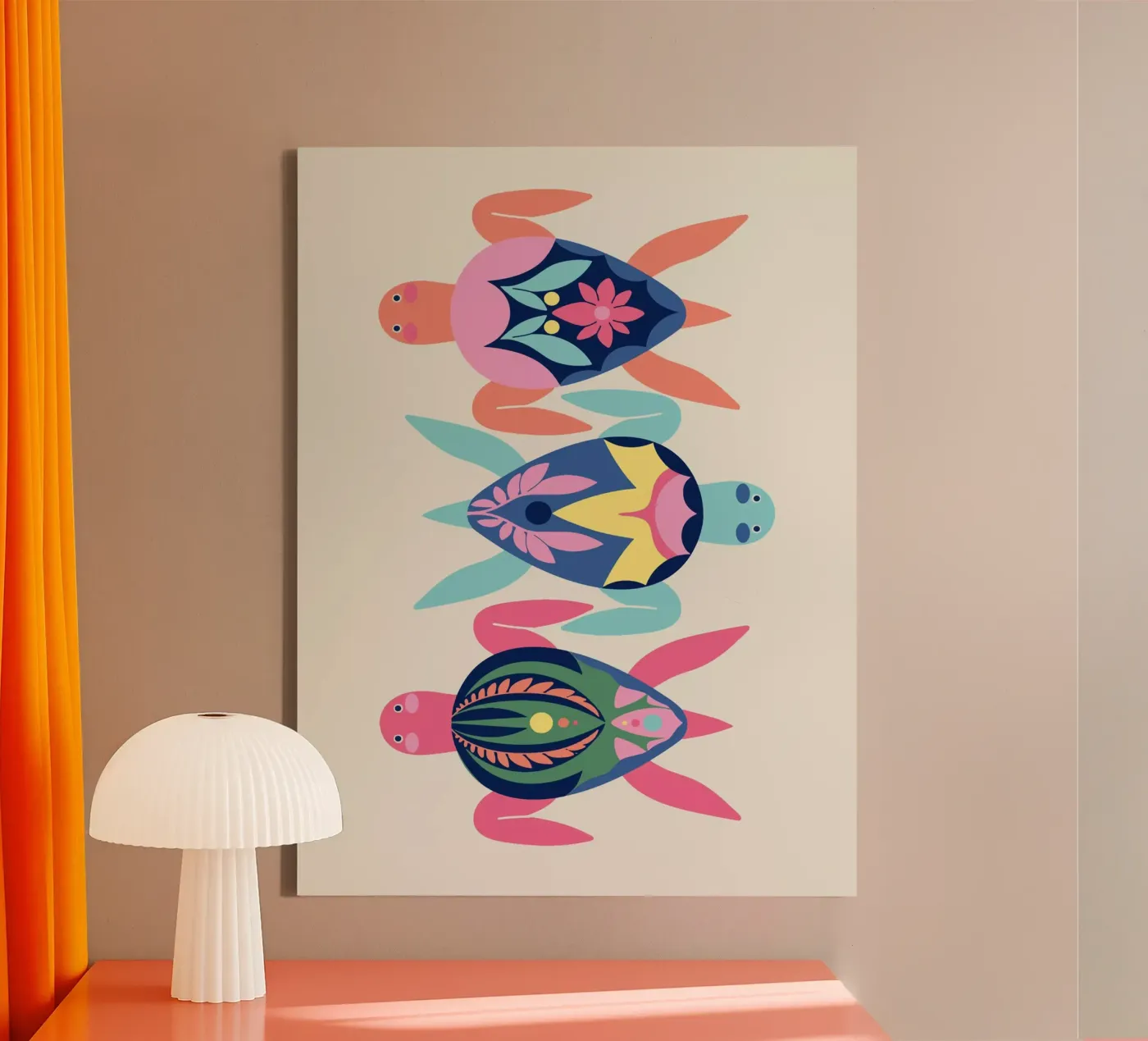 Turtles canvas van Artsy Bessy