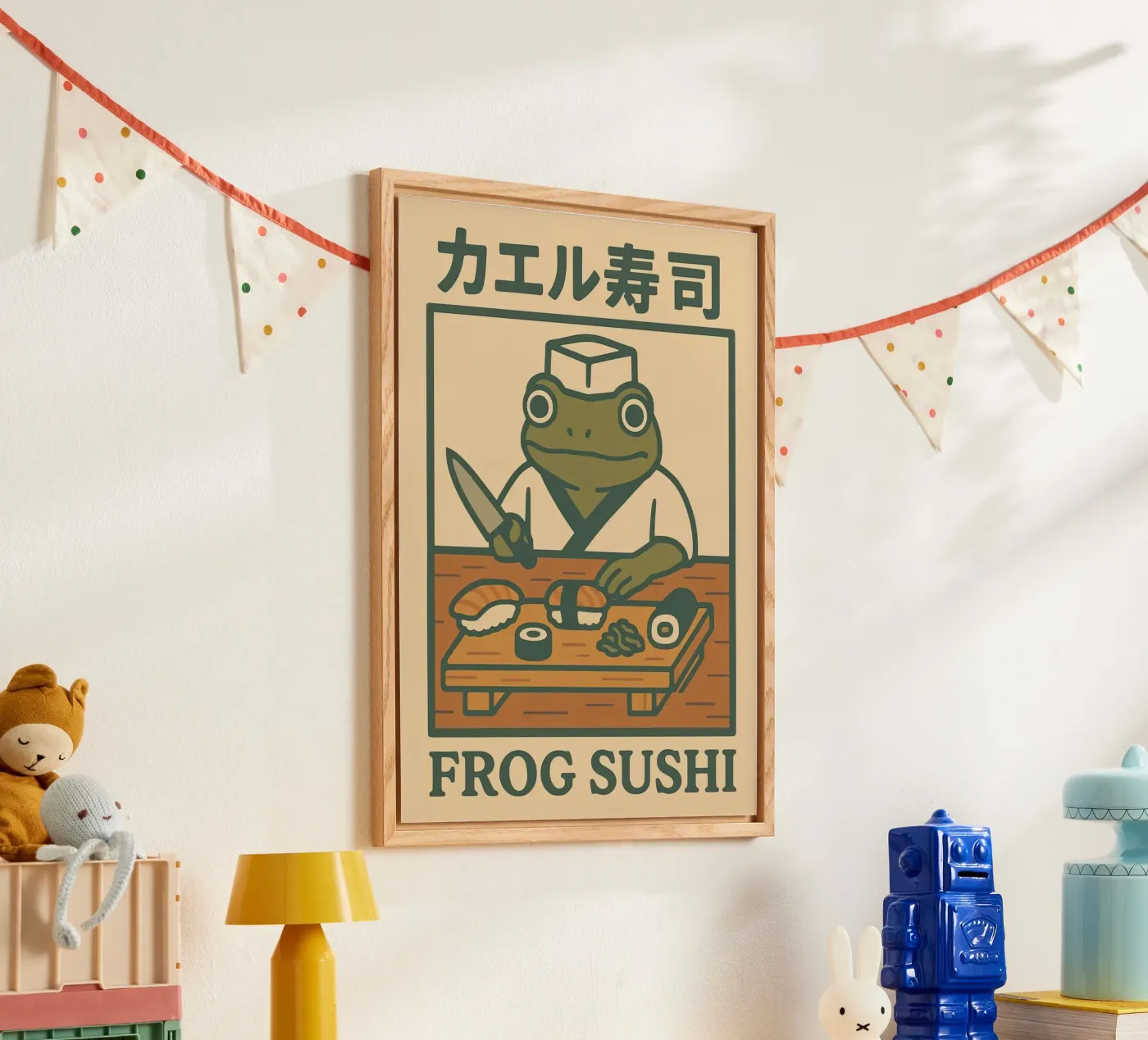 Frog Sushi Chef acrylic glass by Ryley Smith traveler