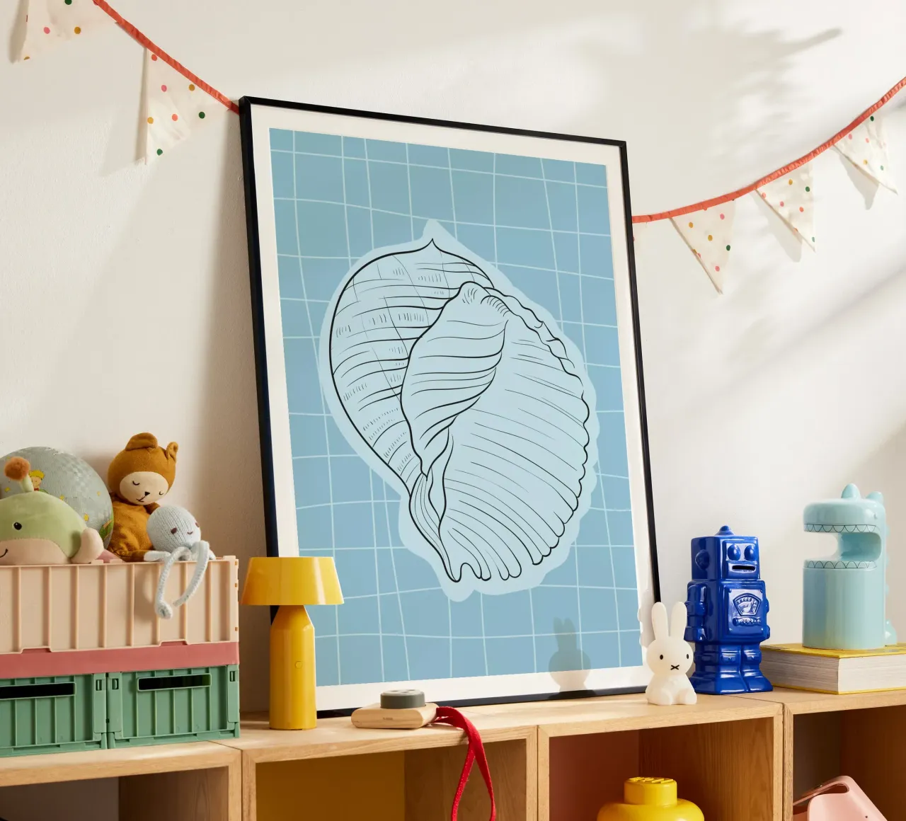 Seashell poster con telaio in alluminio da Artsy Bessy