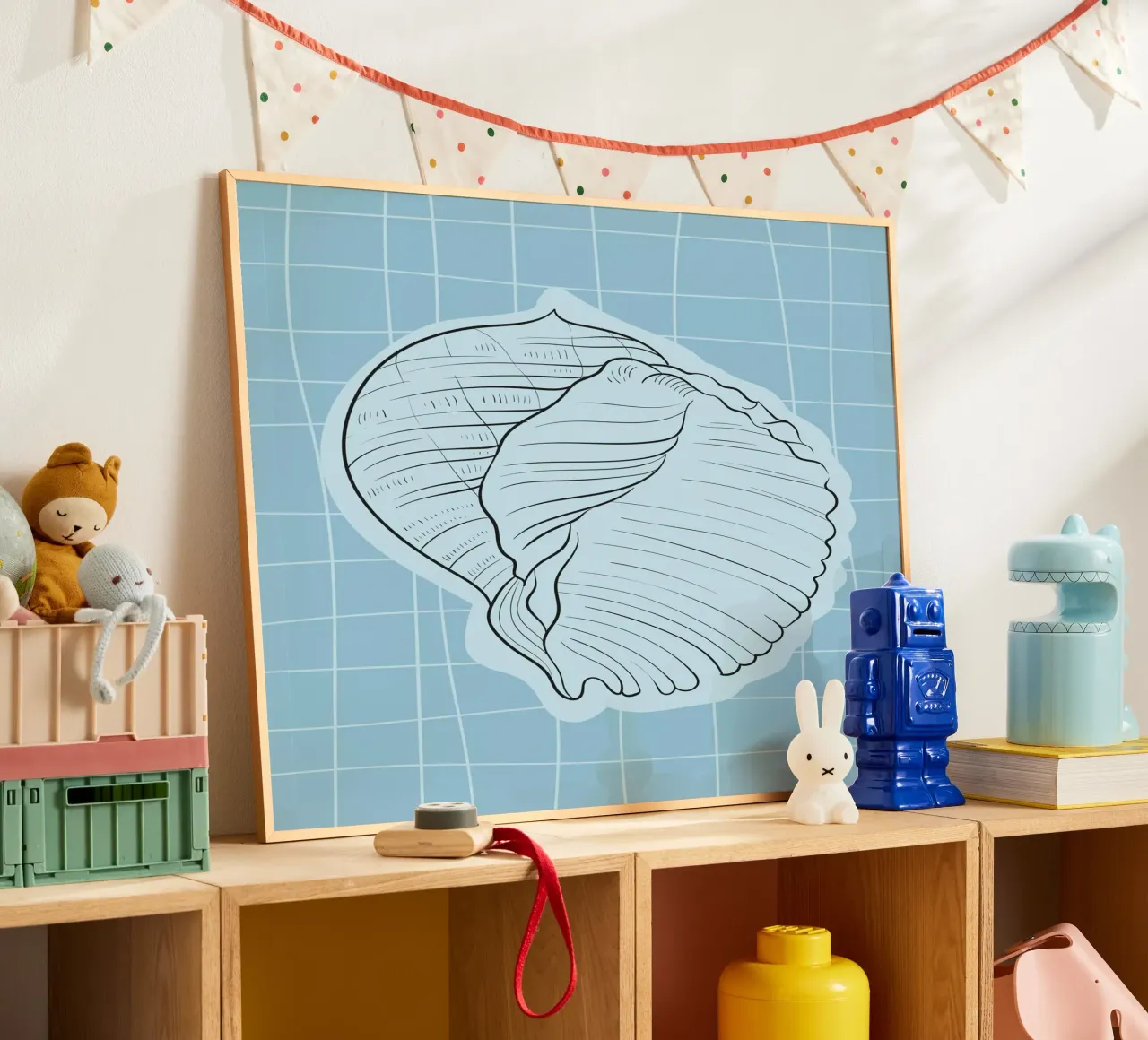 Seashell poster con telaio in alluminio da Artsy Bessy