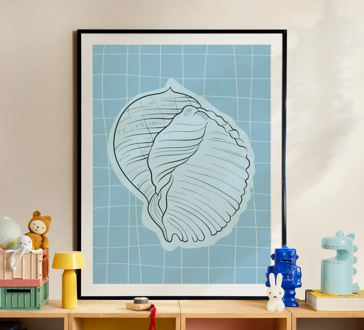 Seashell poster con telaio in alluminio da Artsy Bessy