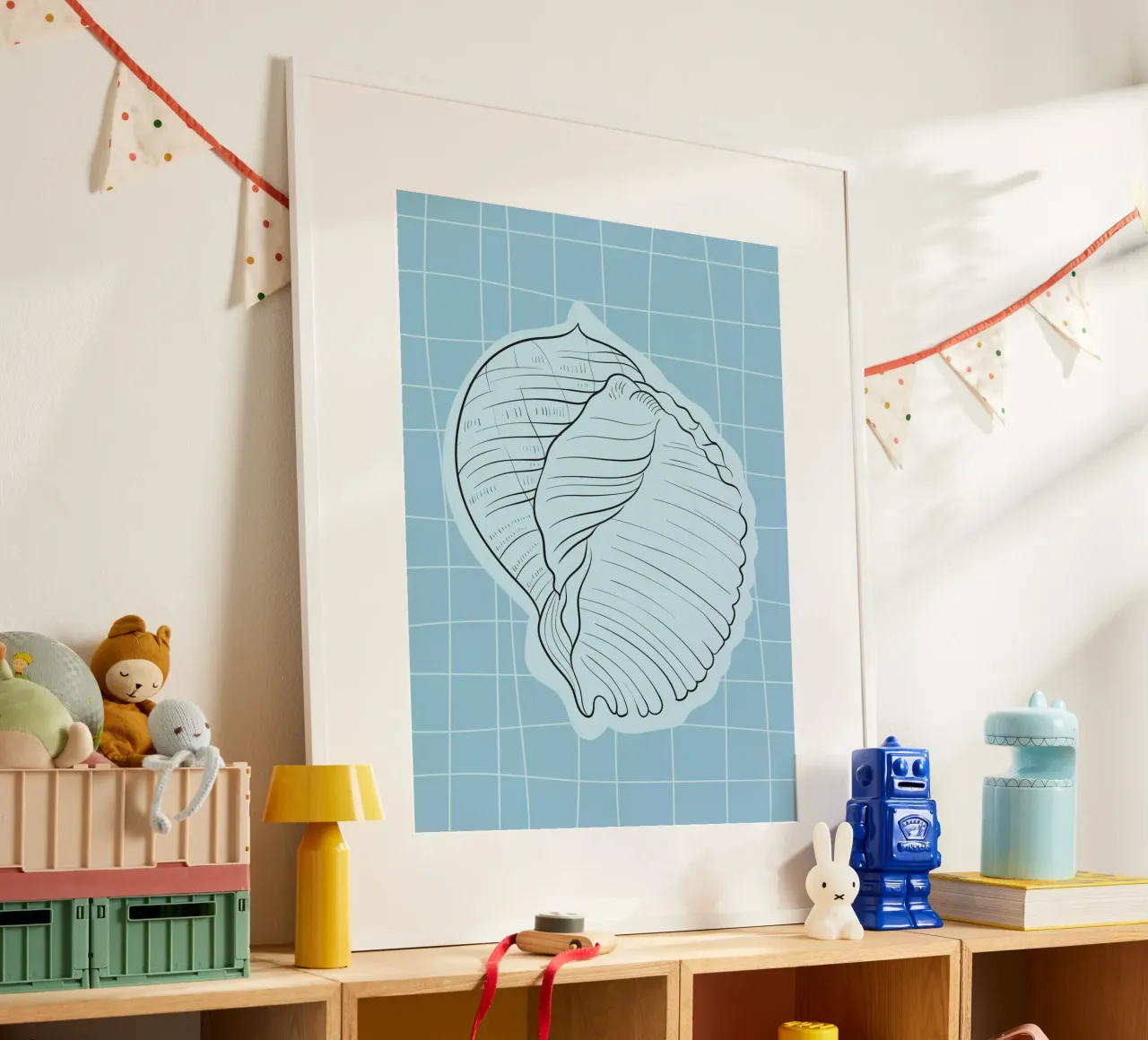 Seashell poster con telaio in alluminio da Artsy Bessy