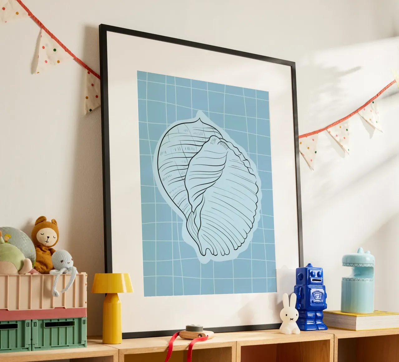 Seashell poster con telaio in alluminio da Artsy Bessy