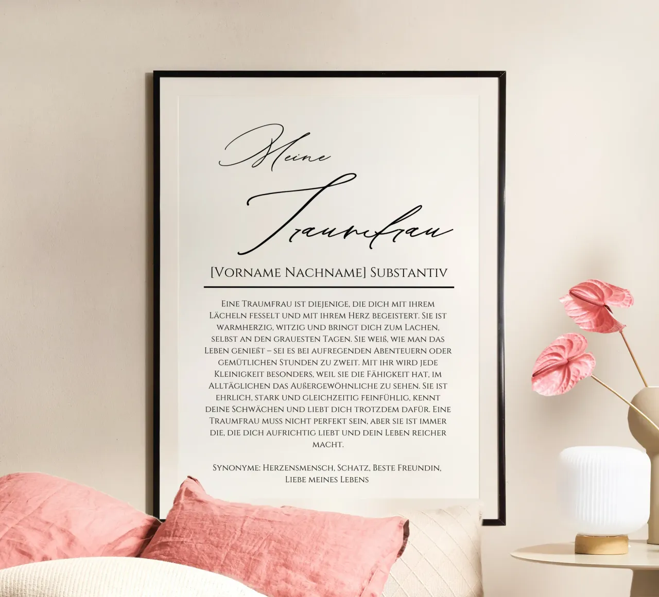Definition Meine Traumfrau, Geschenk zum Valentinstag poster da Wortfieber