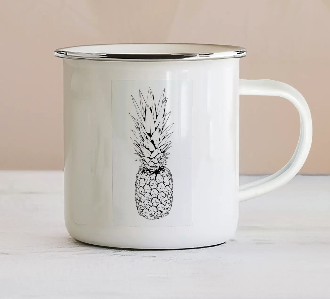 Pineapple emaille mok van Honeymoon Hotel