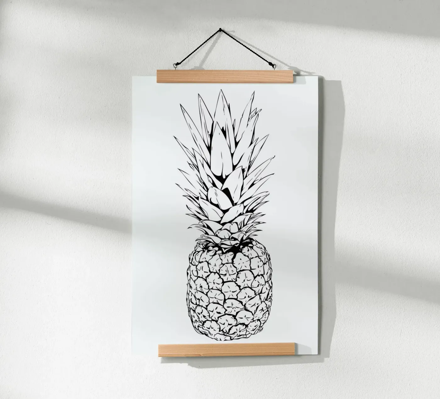 Pineapple Poster mit Holzrahmen von Honeymoon Hotel