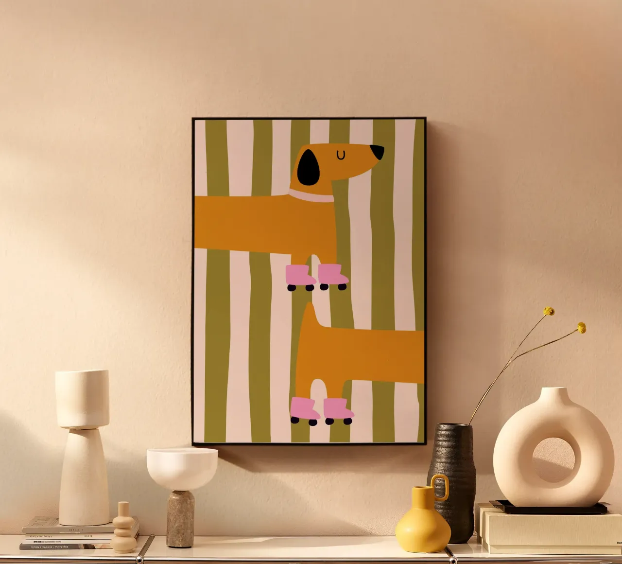 Dackel Skateboard Alu-Dibond von PurePeachKids