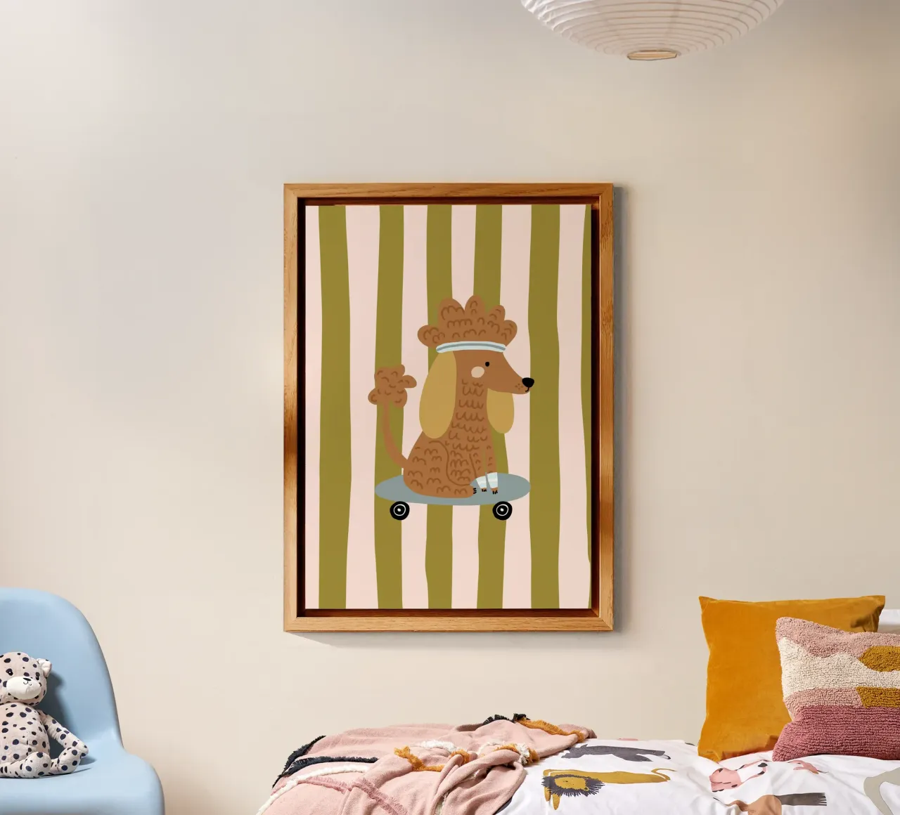 Hippie Dog Skateboard Alu-Dibond von PurePeachKids