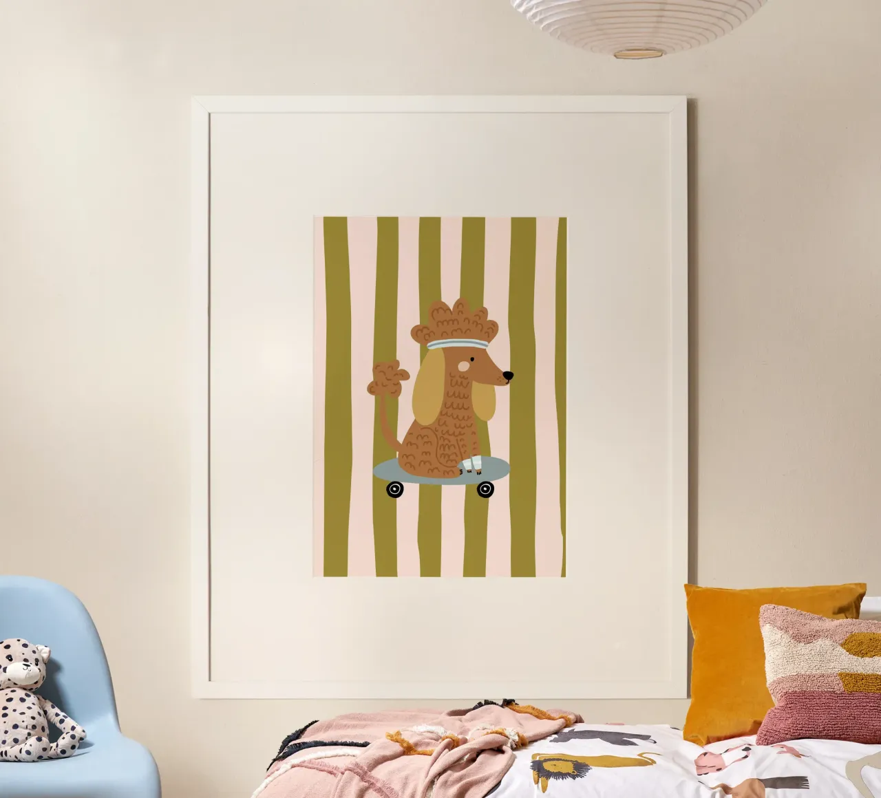 Hippie Dog Skateboard poster by PurePeachKids