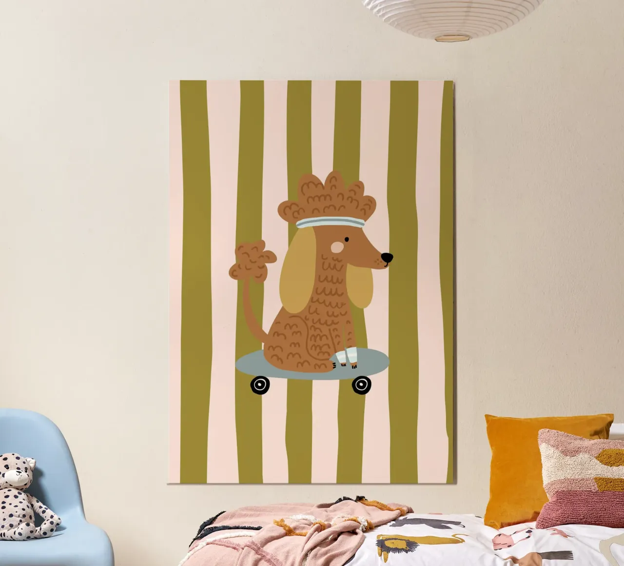 Hippie Dog Skateboard poster by PurePeachKids