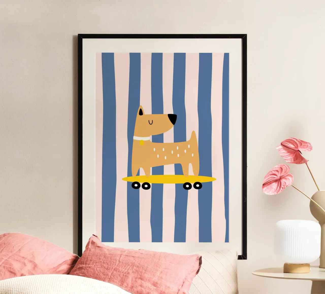 Dog on Skateboard poster by PurePeachKids
