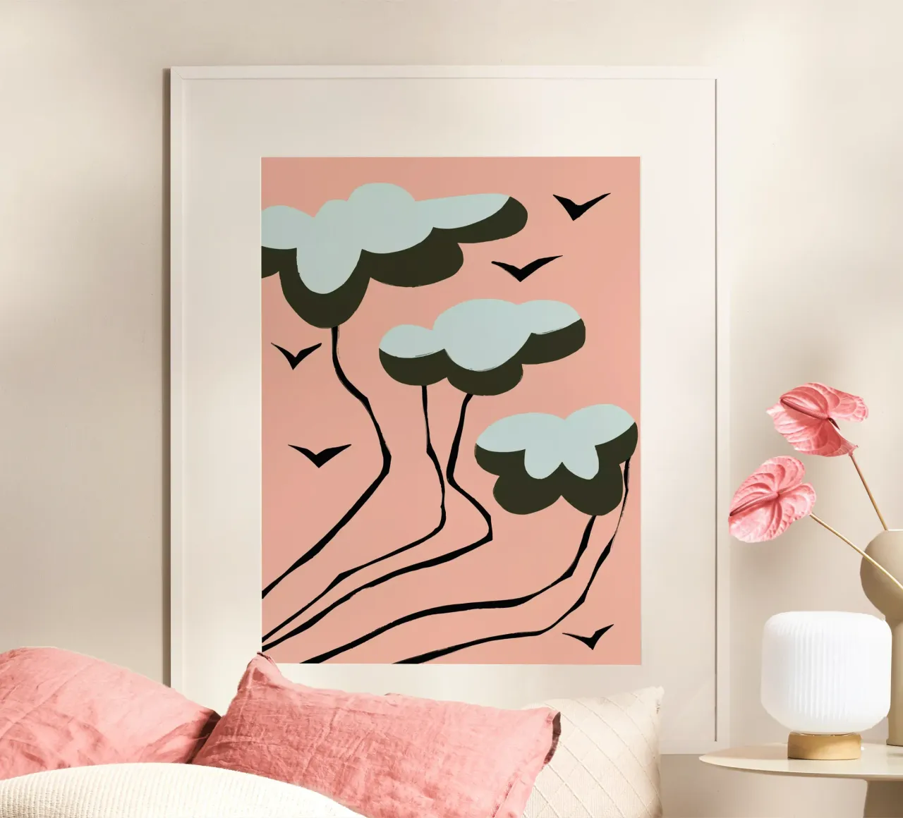 Clouds poster con telaio in plastica da Artsy Bessy
