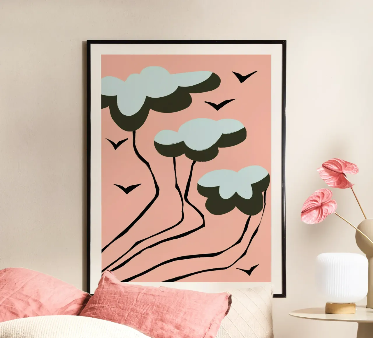Clouds poster con telaio in plastica da Artsy Bessy