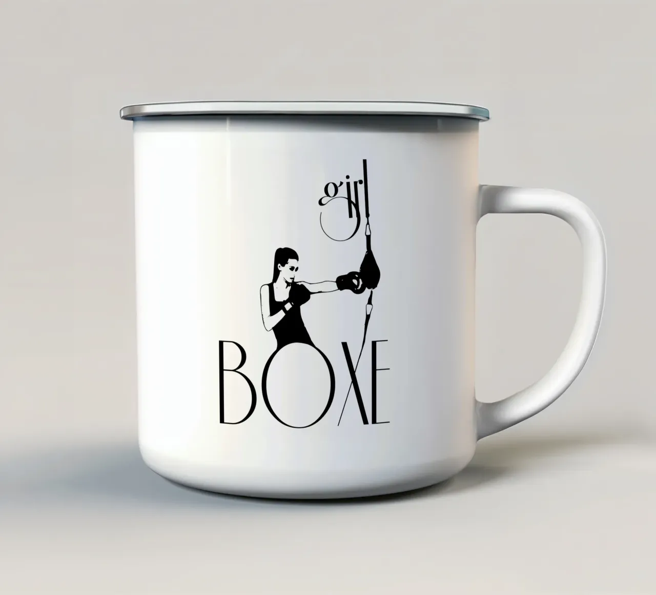 Ragazza boxe tazza in smalto da LaylaOzFun