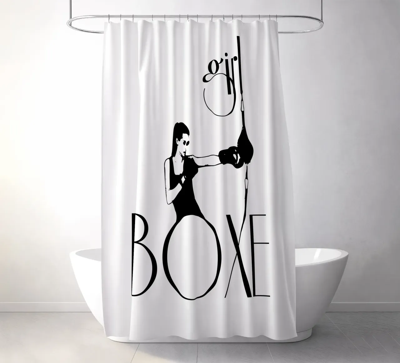 Ragazza boxe tenda da doccia da LaylaOzFun