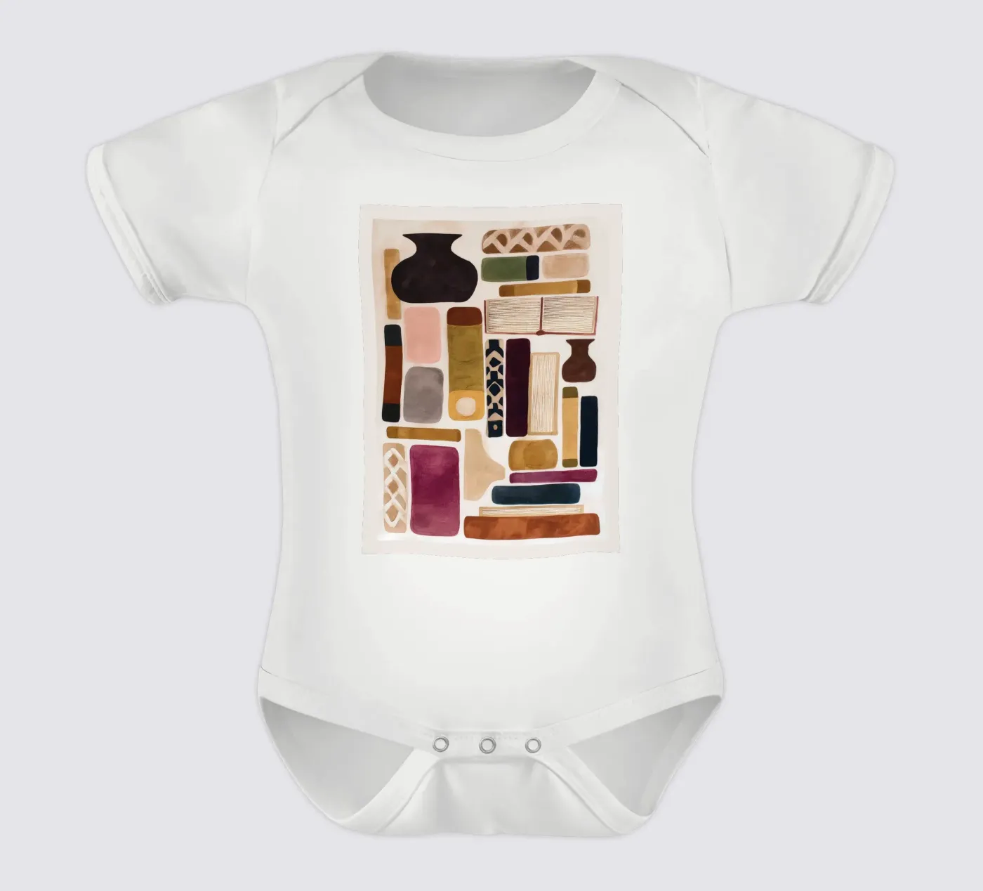 Books and Objects short-sleeve baby romper by M.A.Z.U.N.