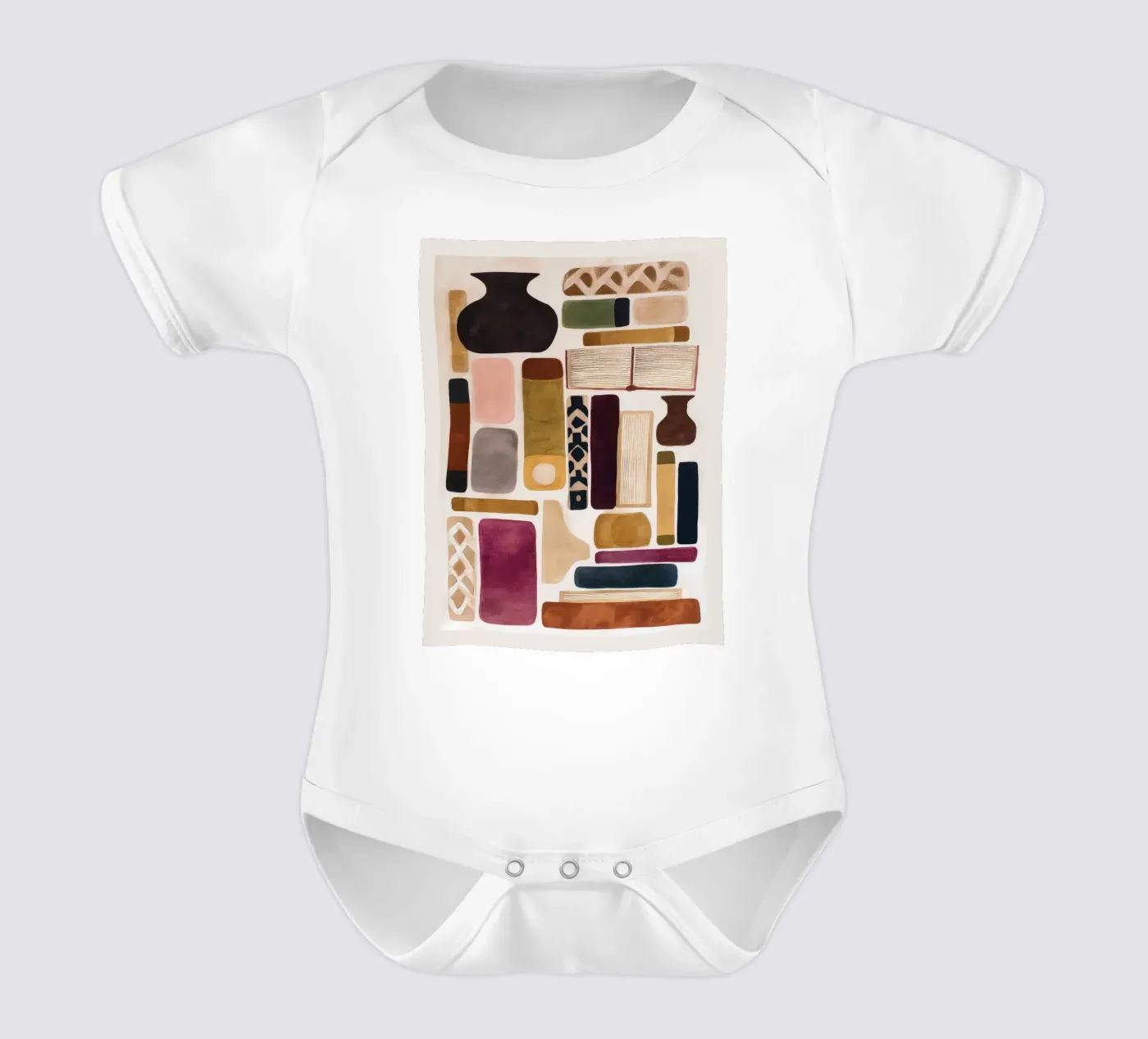 Books and Objects short-sleeve baby romper by M.A.Z.U.N.