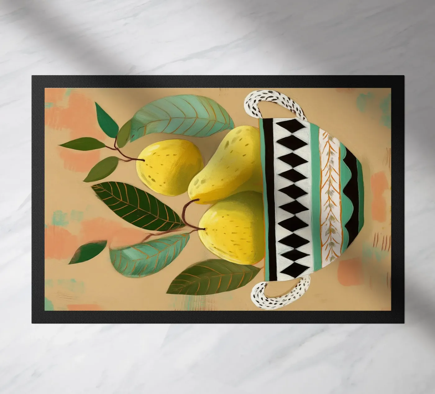 Patterned Bowl with Pears deurmat van cityart