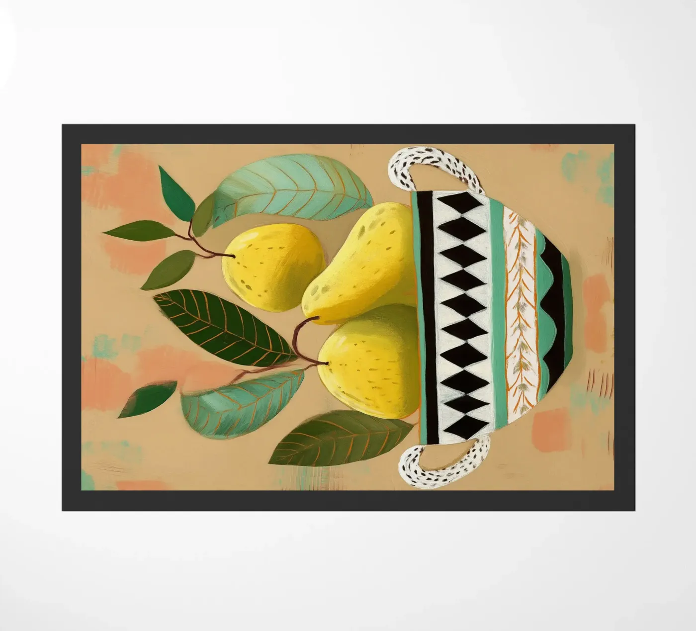 Patterned Bowl with Pears deurmat van cityart