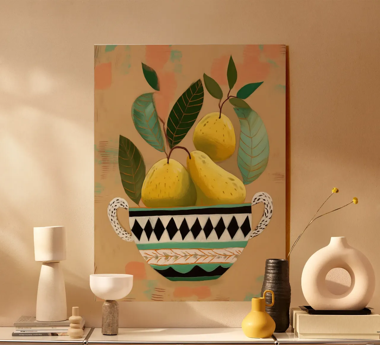 Patterned Bowl with Pears plexiglass da cityart