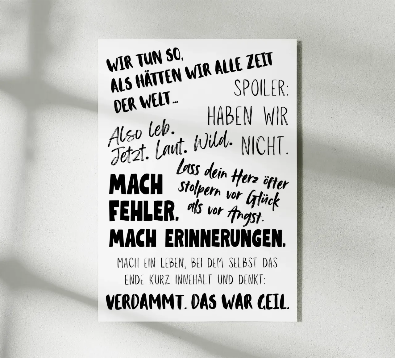 LEBE JETZT plexiglass da DigiWunderwerk