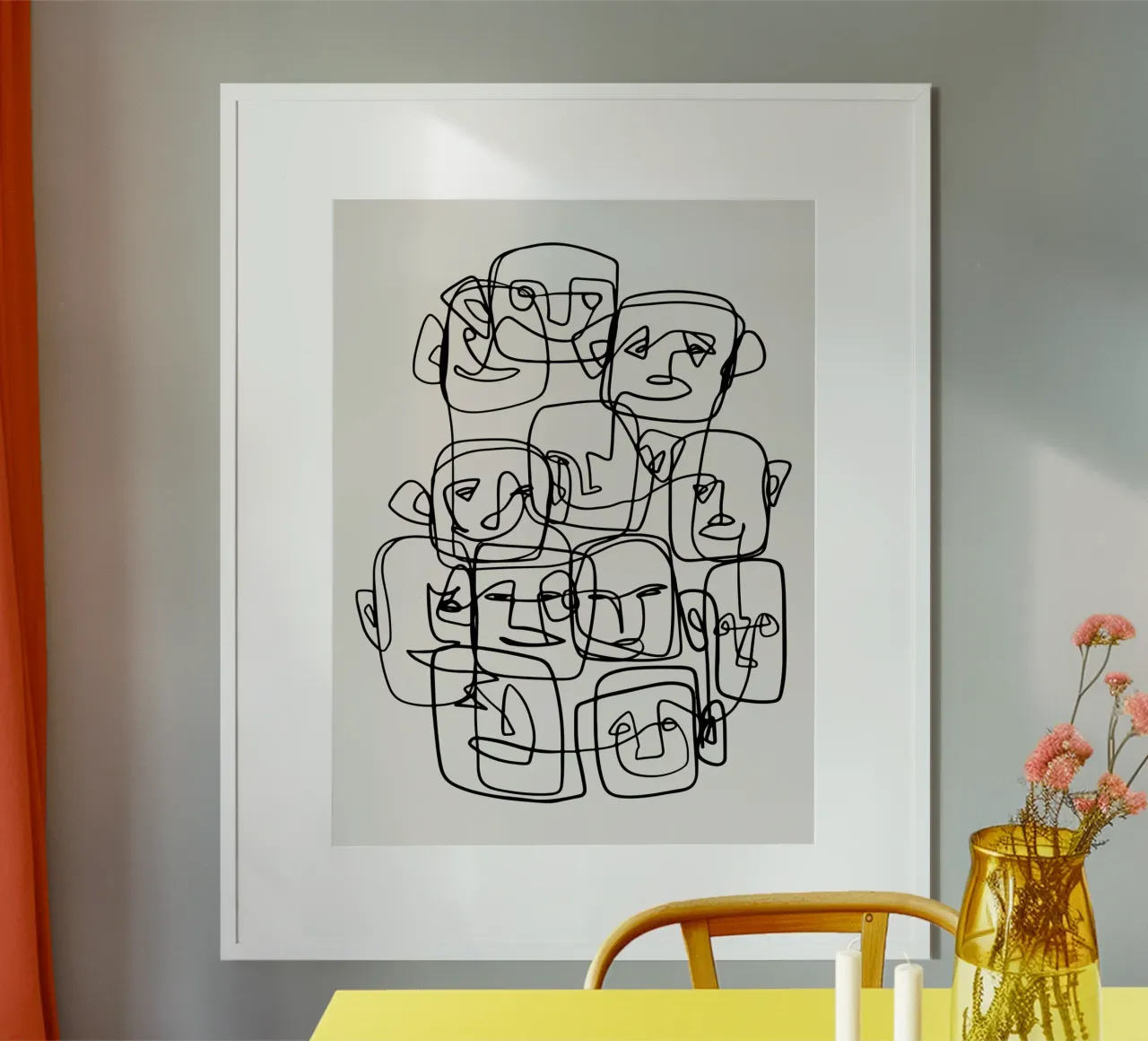 Faces poster con telaio in alluminio da Artsy Bessy