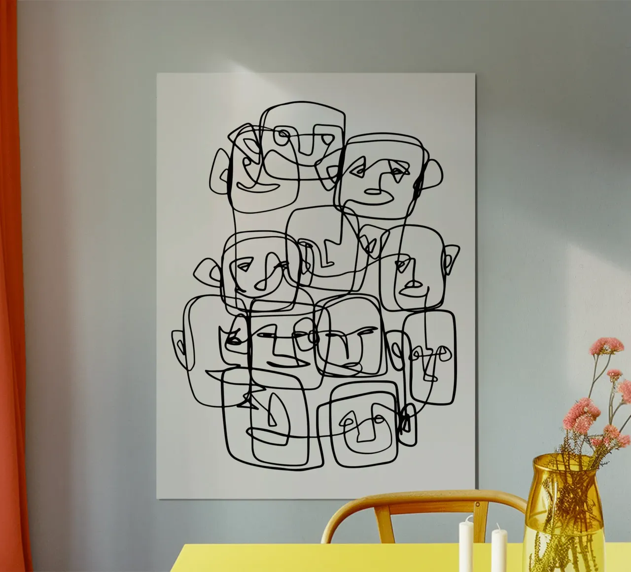 Faces poster con telaio in alluminio da Artsy Bessy