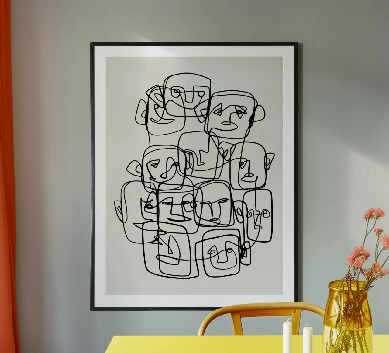 Faces poster con telaio in alluminio da Artsy Bessy
