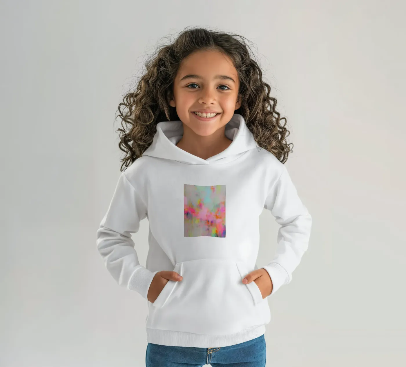 Dinamismo vivace al neon felpa bambino con cappuccio da Carinaprint