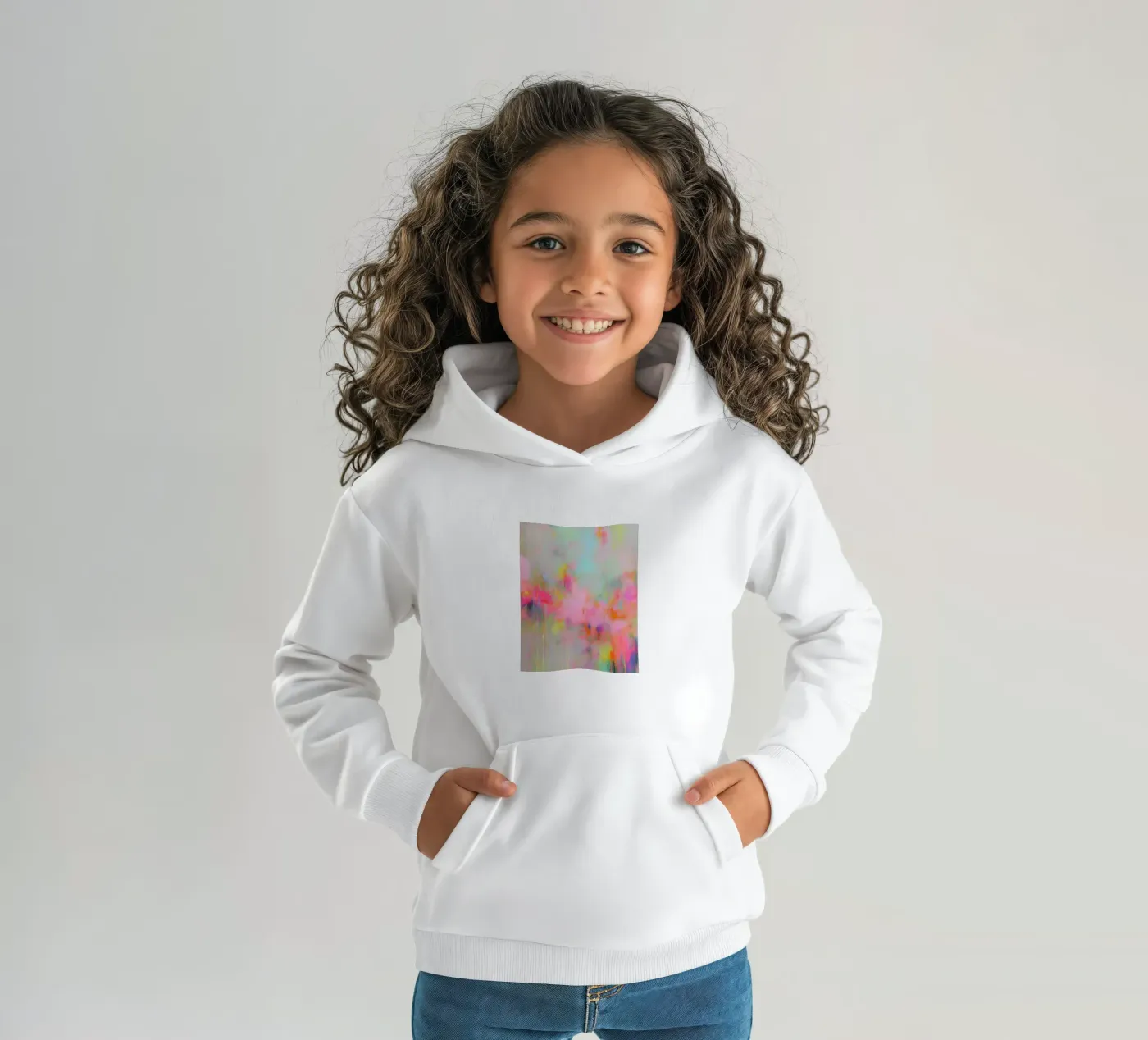 Dinamismo vivace al neon felpa bambino con cappuccio da Carinaprint