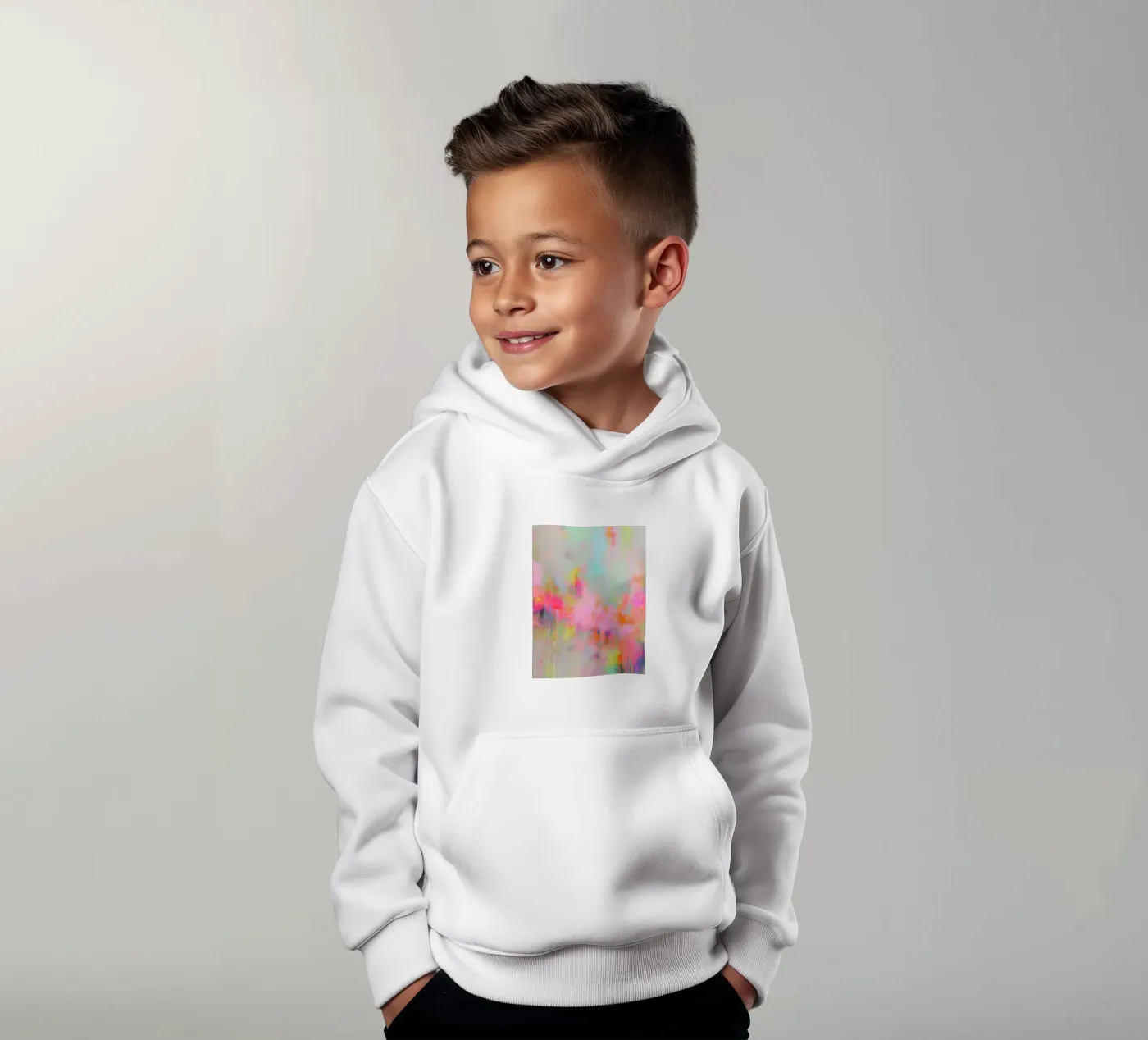 Dinamismo vivace al neon felpa bambino con cappuccio da Carinaprint