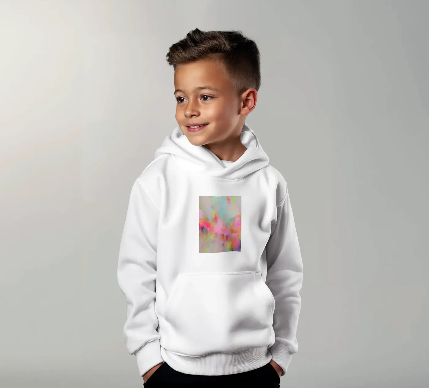 Dinamismo vivace al neon felpa bambino con cappuccio da Carinaprint