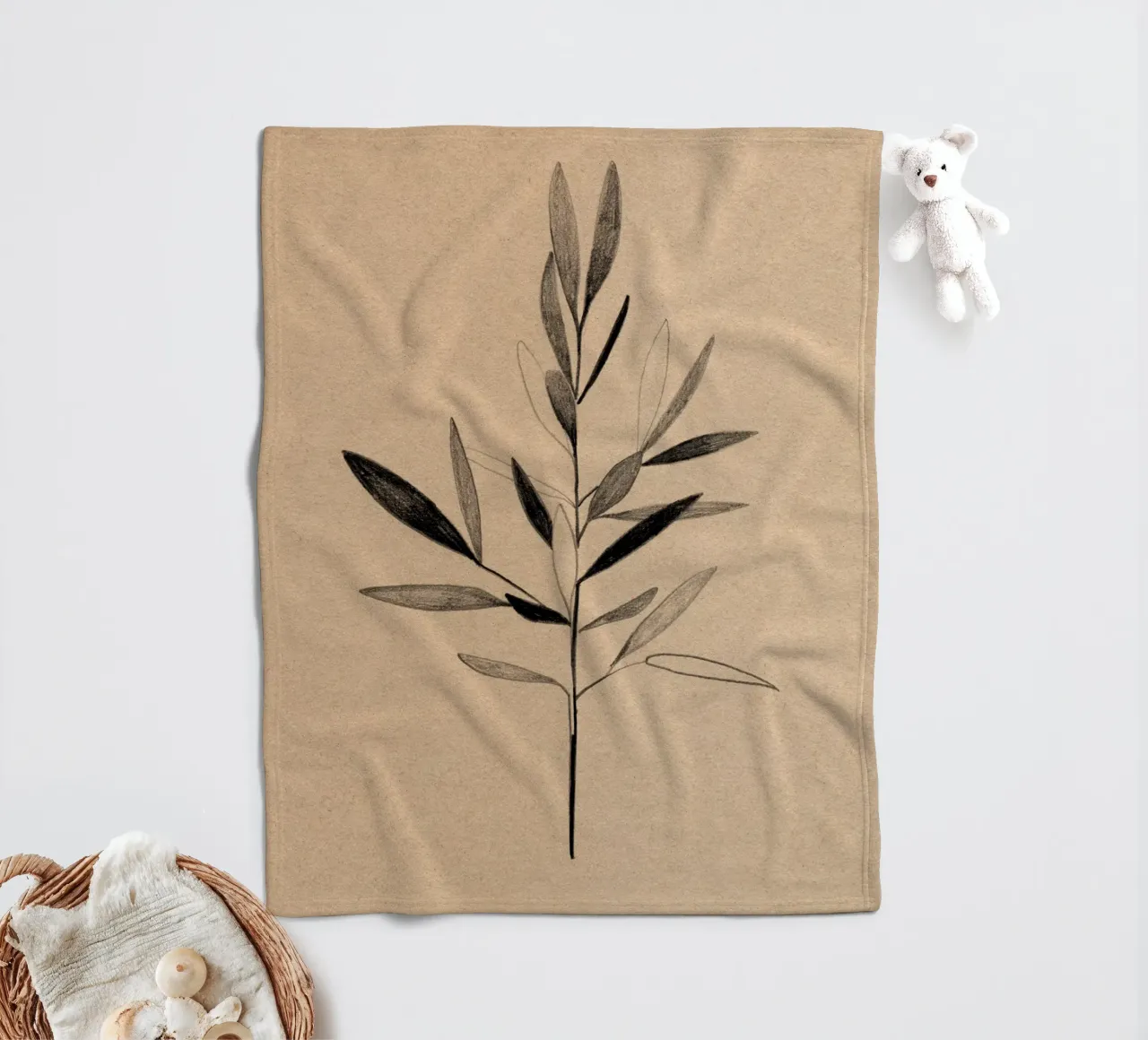 Olive fleecedeken van Ekaterina Koroleva