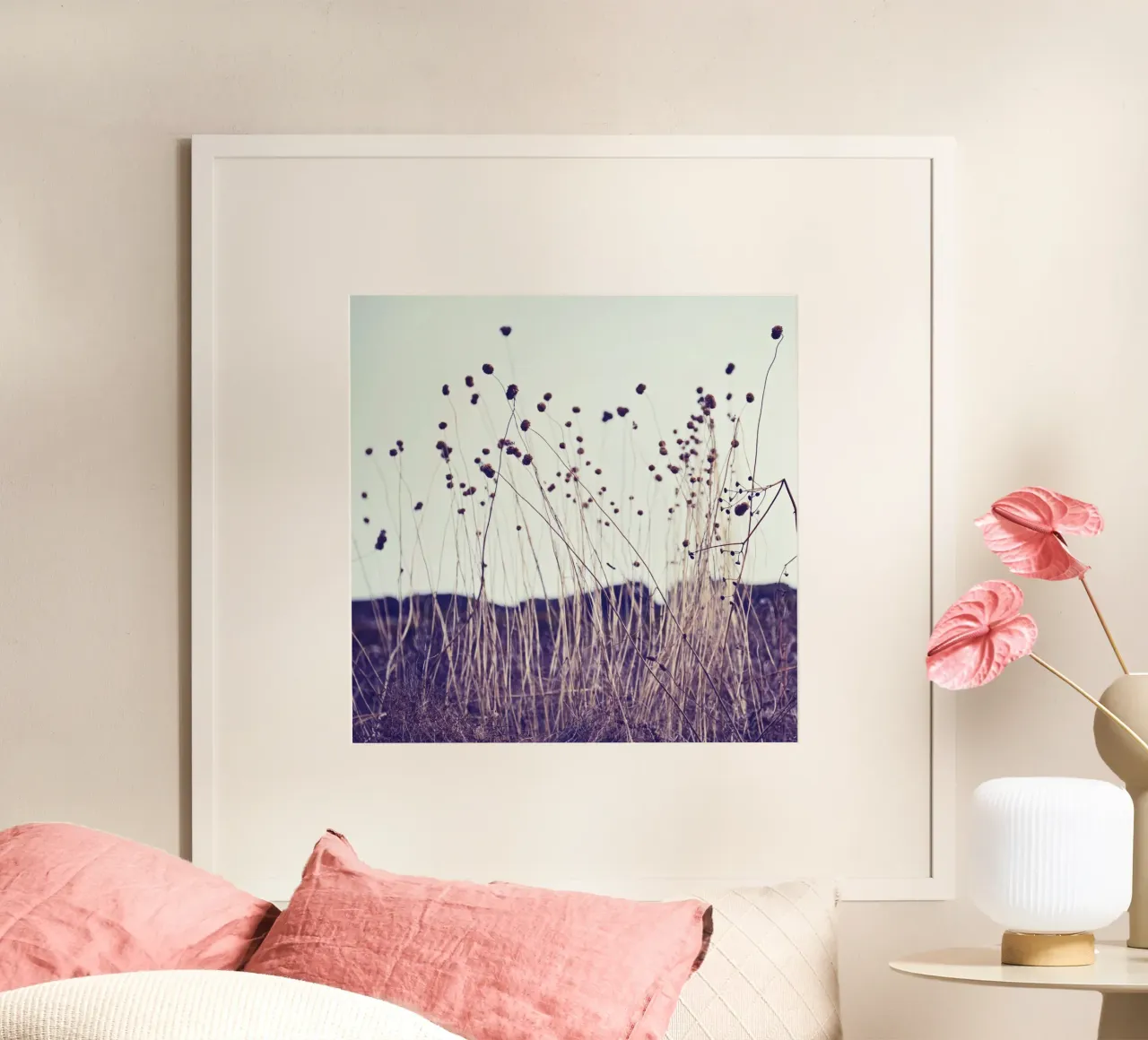 TrockenBlumen - Dänemark Poster mit Holzrahmen von stine wiemann