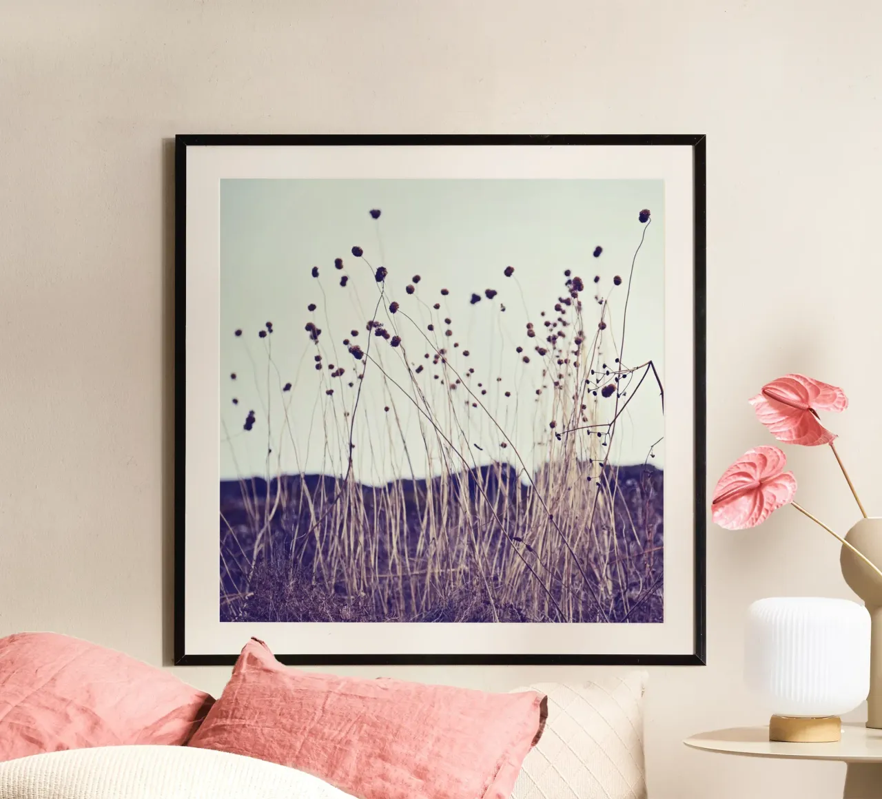 TrockenBlumen - Dänemark Poster mit Holzrahmen von stine wiemann