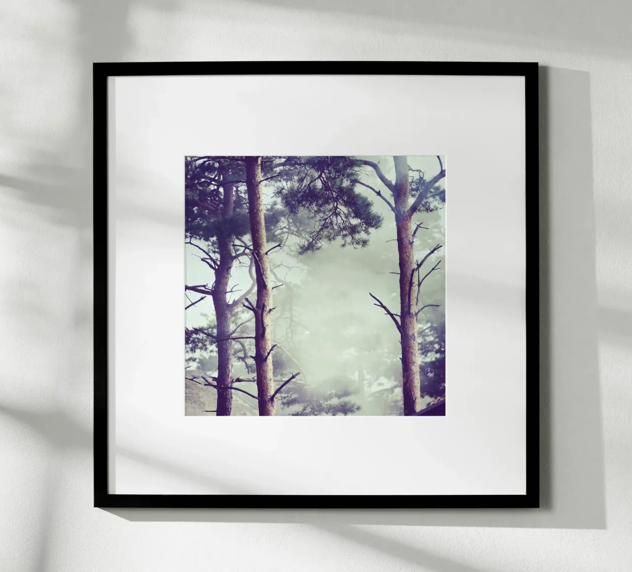 NebelWald - Dänemark Poster mit Holzrahmen von stine wiemann