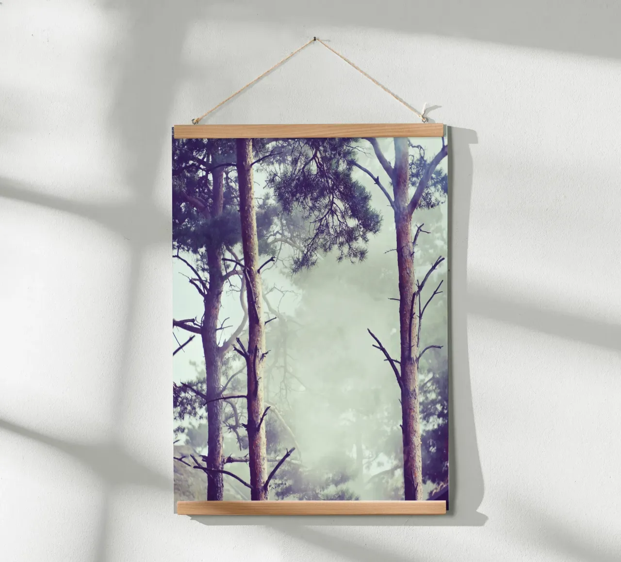 NebelWald - Dänemark Poster mit Holzrahmen von stine wiemann