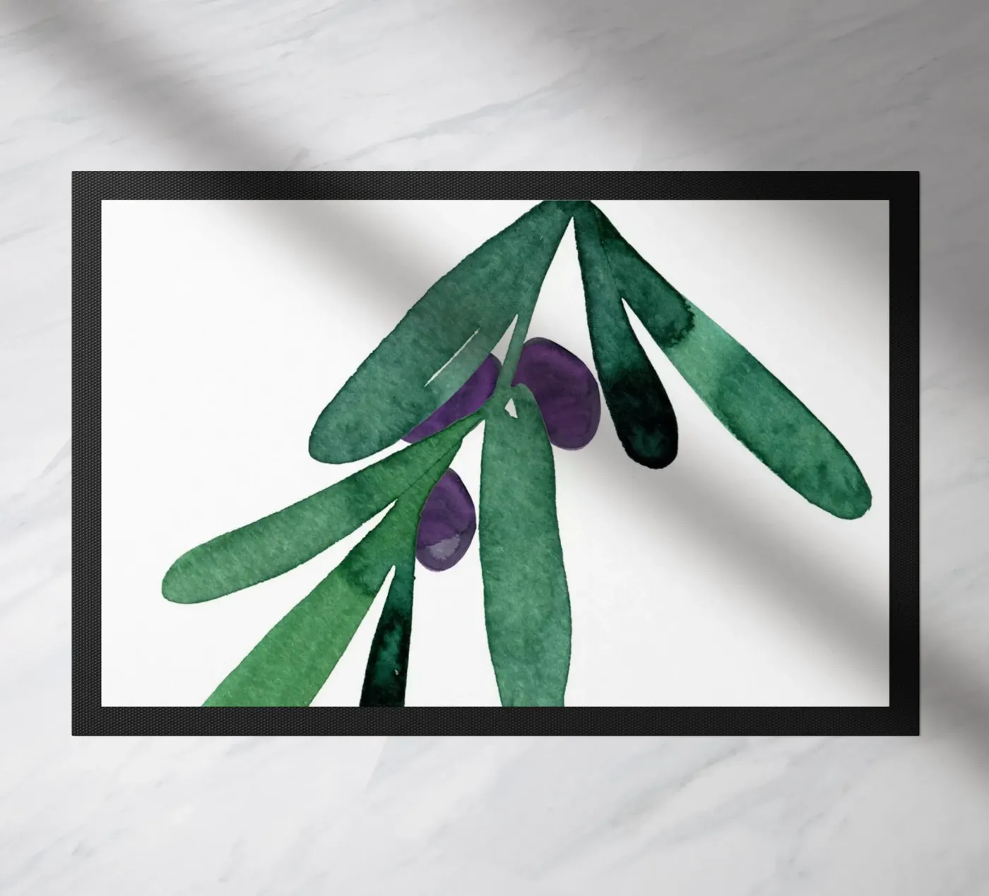 Black Olive doormat by Ekaterina Koroleva