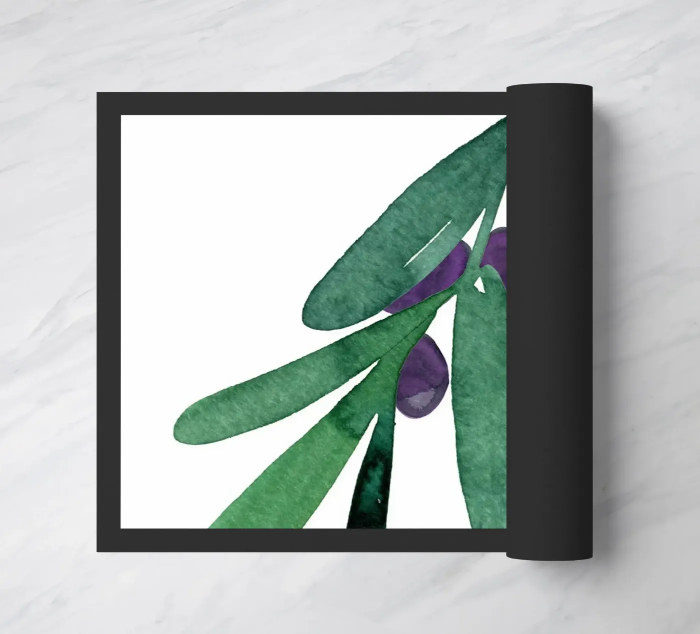 Black Olive doormat by Ekaterina Koroleva