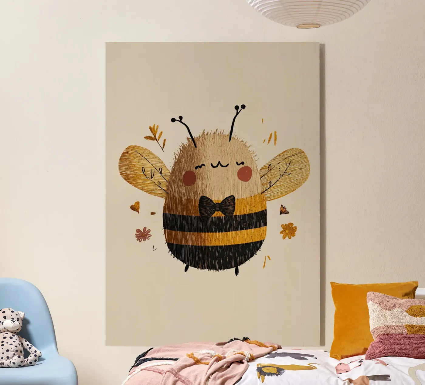 Bij met vlinderdas acryl van Dreamy Nursery