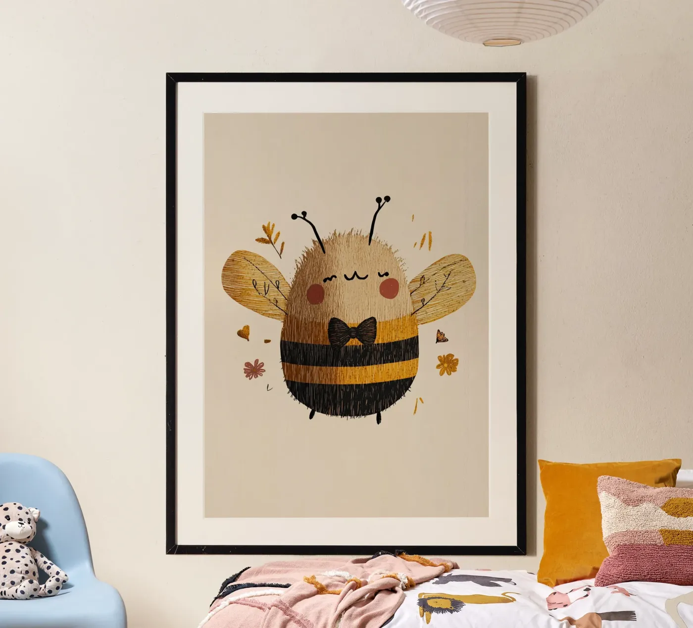 Ape con papillon poster da Dreamy Nursery