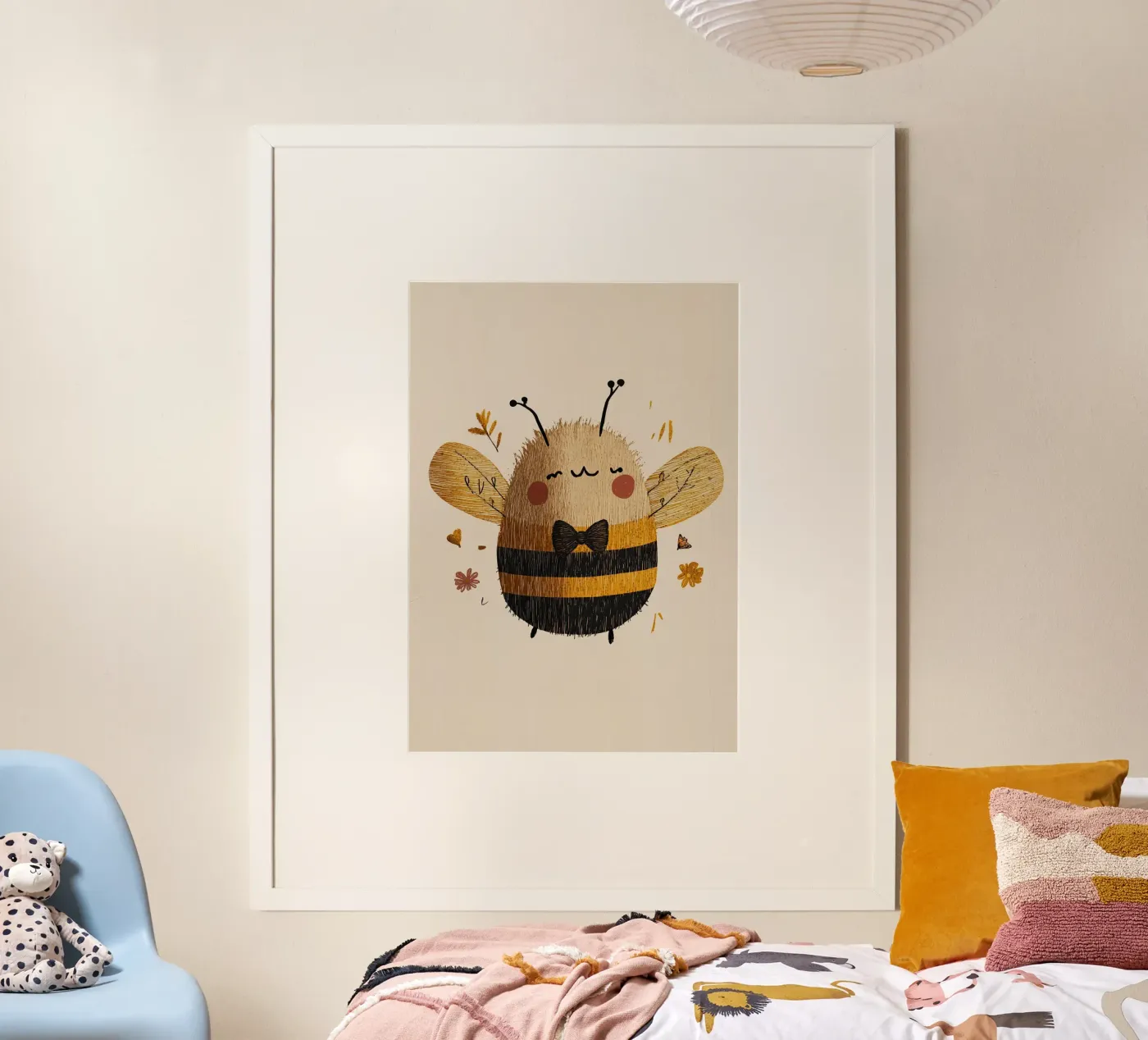 Ape con papillon poster da Dreamy Nursery