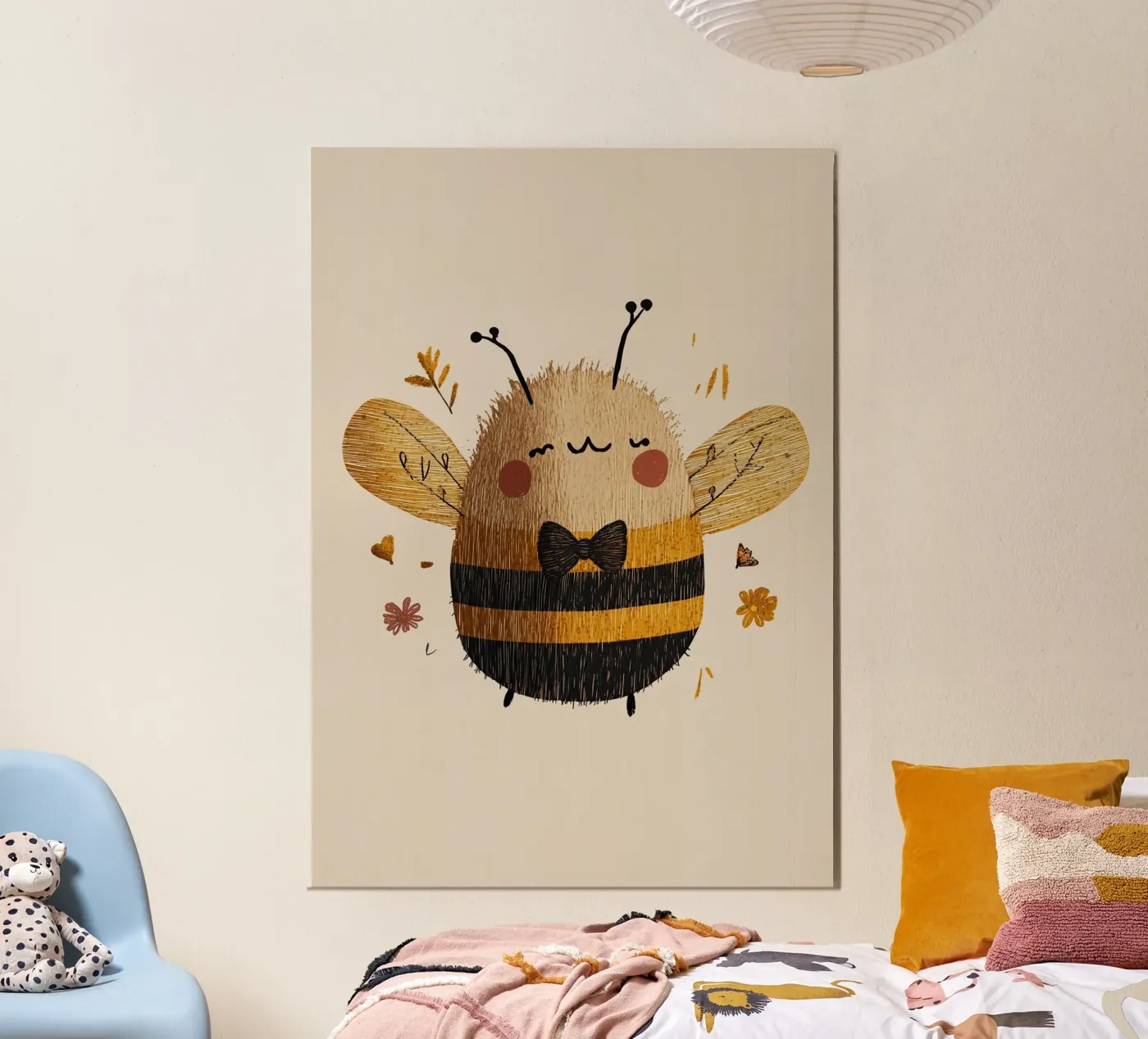 Ape con papillon poster da Dreamy Nursery