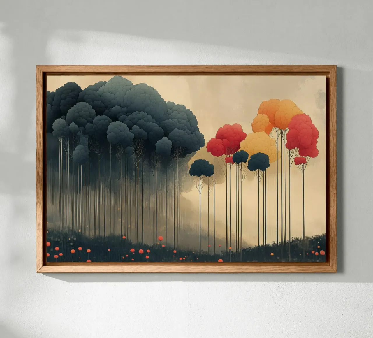 Bosillustratie in dromerige stijl canvas met Baklijst van Little Things