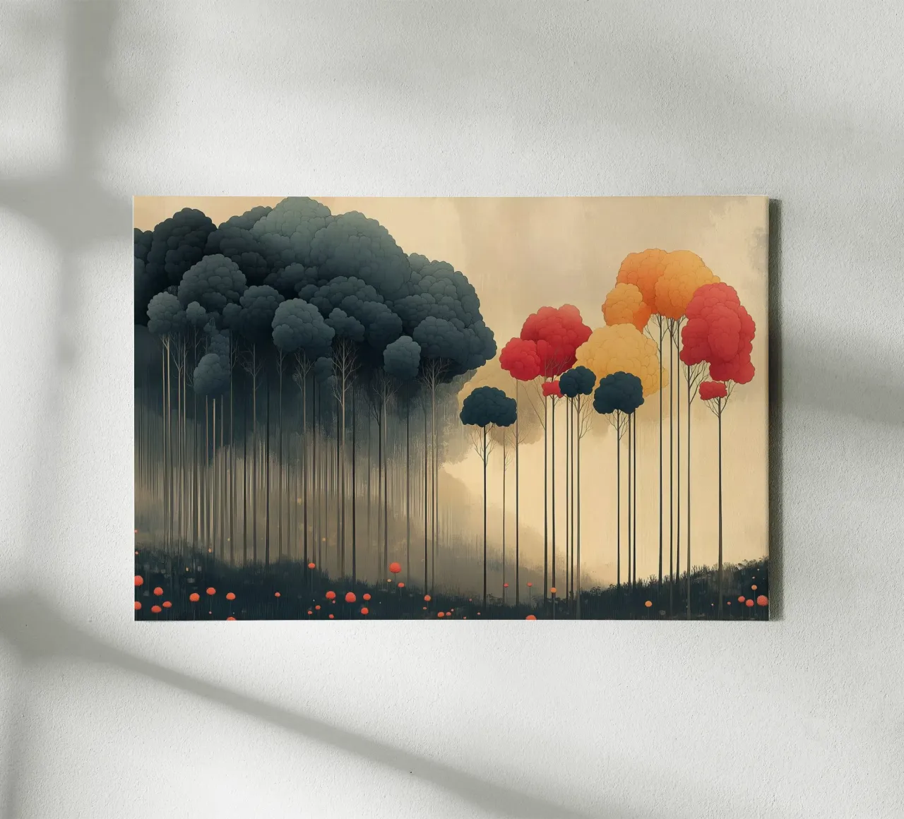 Bosillustratie in dromerige stijl canvas met Baklijst van Little Things
